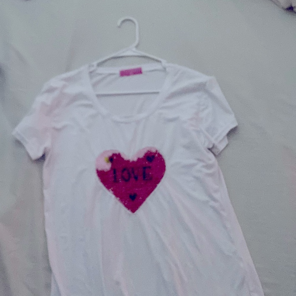 Sequin Love Heart T-Shirt